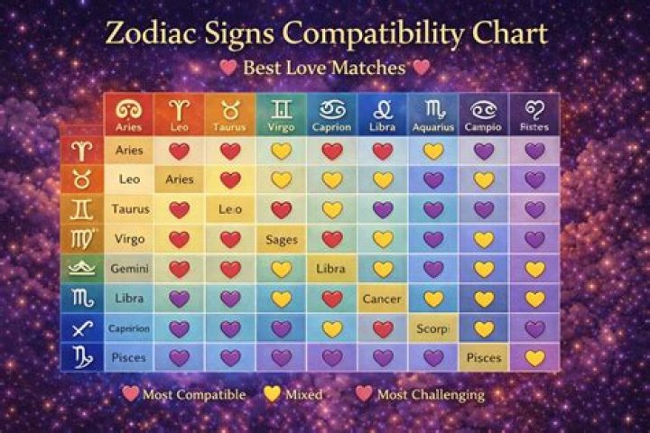Zodiac Compatibility 101 A Chart of Horoscope Compatibility